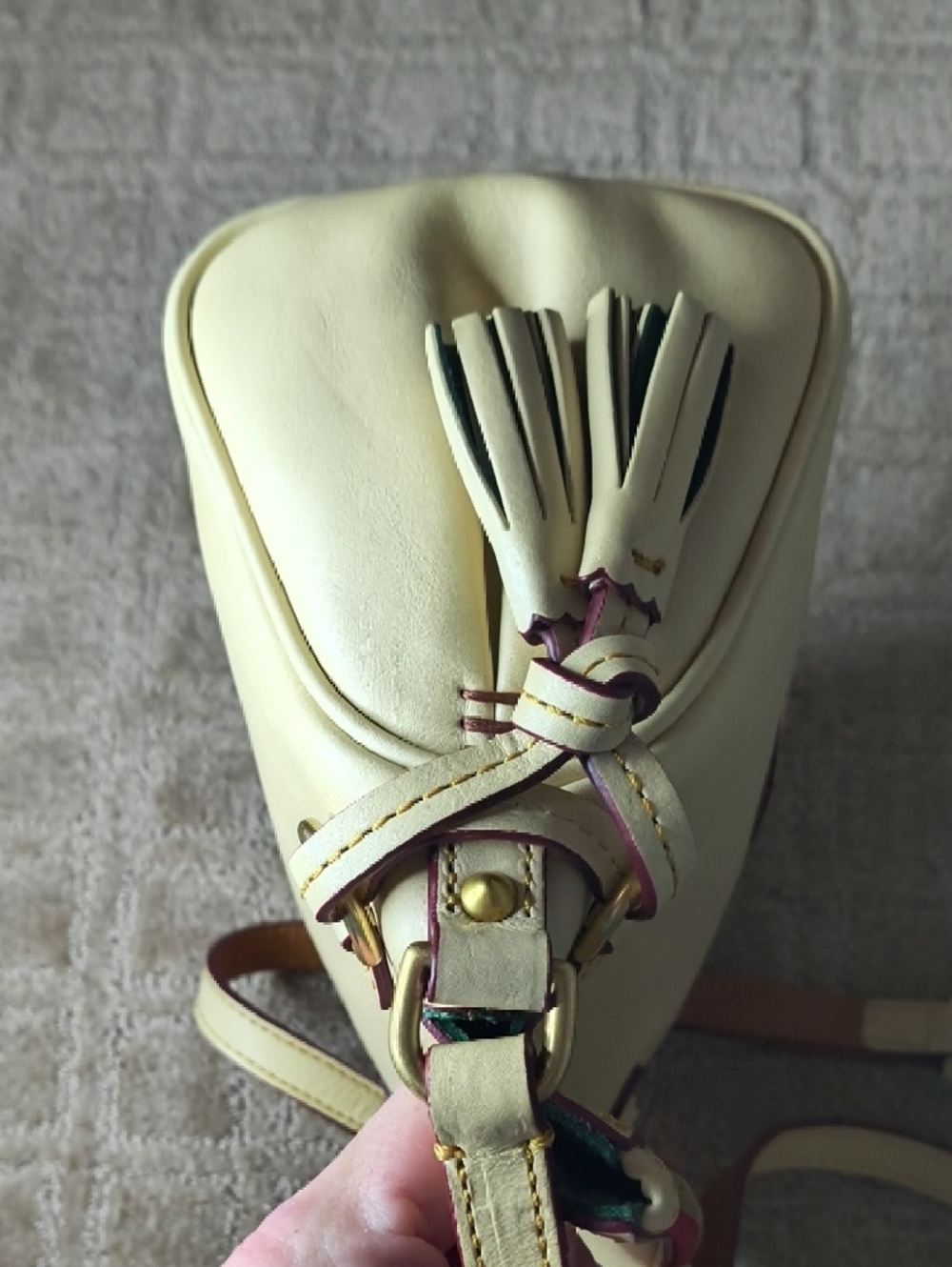 Dooney & Bourke Mini Zip Florentine Crossbody In Bone - Picture 6 of 12